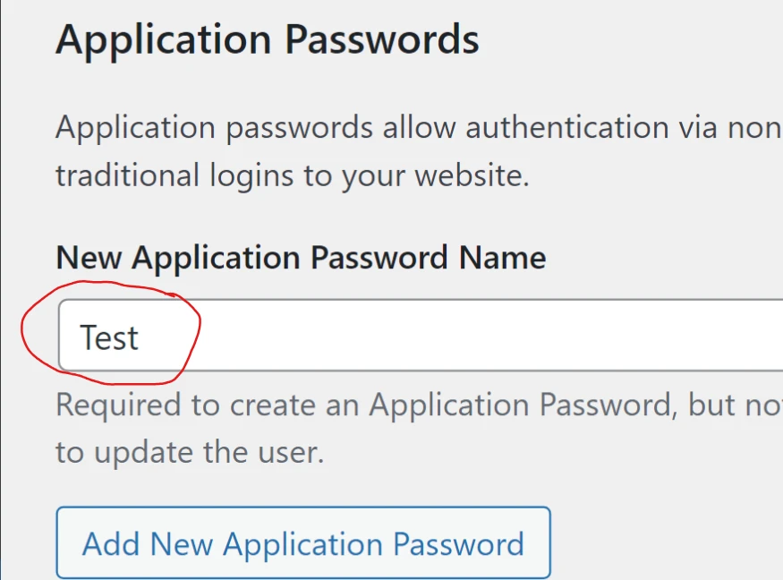 how to generate wordpress application password step 2