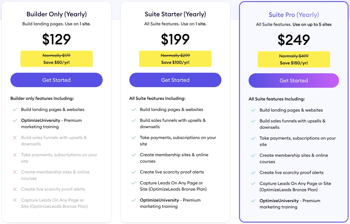 optimizepress 3.0 latest pricing plans