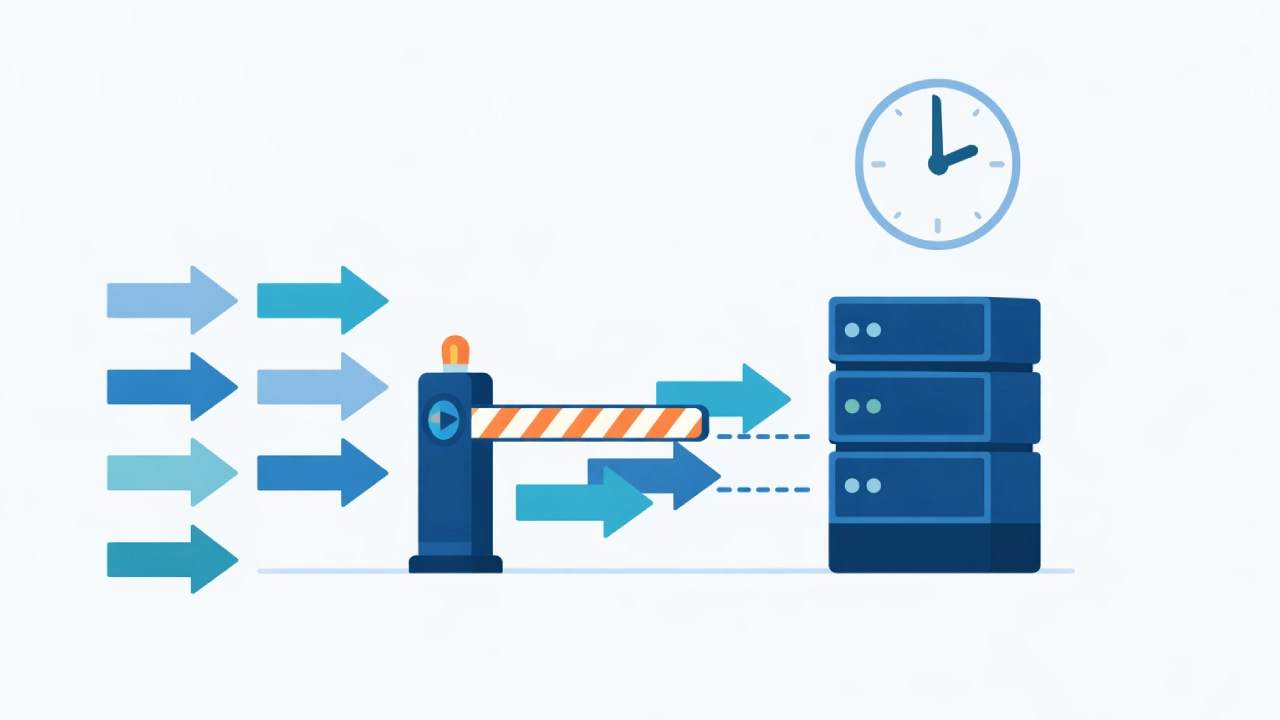 API rate limiting controlling how many requests reach a server