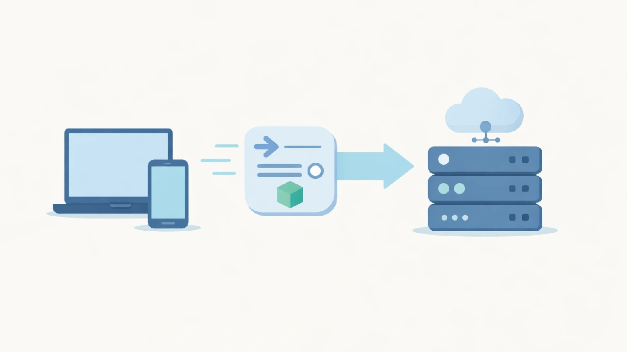 API request sent from a client application to an API endpoint with structured data