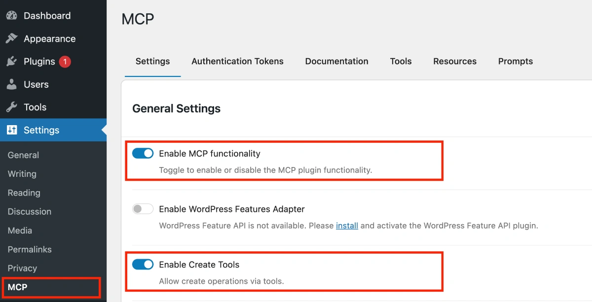how to setup wordpress mcp server step 2