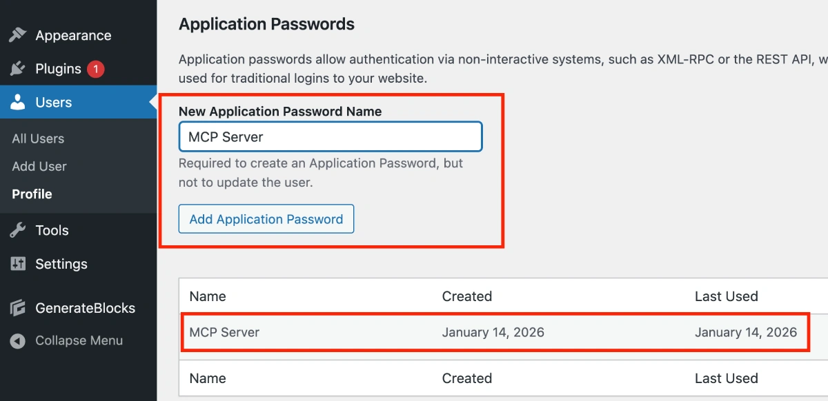 how to setup wordpress mcp server step 3