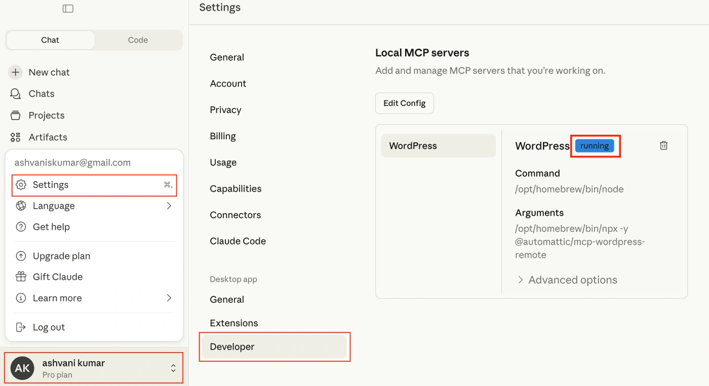 how to setup wordpress mcp server step 8